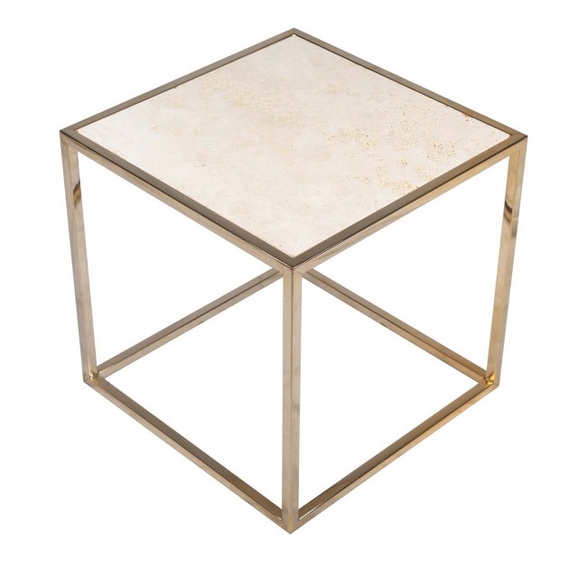 Cube3 Cube 사이드 테이블 with 골드 finish 12764