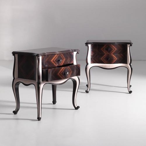 Annibale Colombo Ebony and Cherry Nightstand 11556