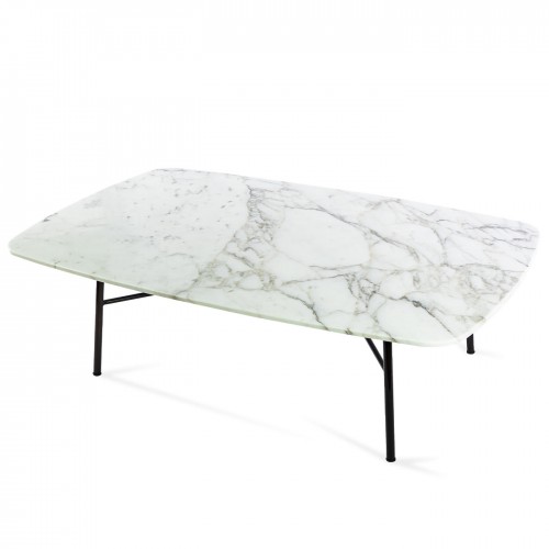 TrabA Yuki 직사각형 커피 테이블 with 화이트 Carrara Top # 2 by Ep Studio 09429