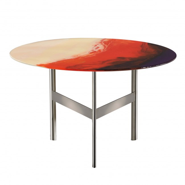 미쏘니 홈 컬렉션 ART_글라스 RED 사이드 테이블 09145