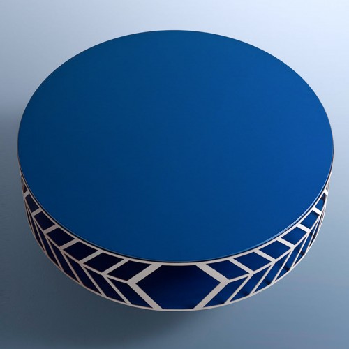 My Home Lok Round 블루 커피 테이블 by Elena Salmistraro 08915