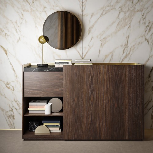Prof Block 2.0 Tall 사이드BOARD with Marquina Marble Top 08240