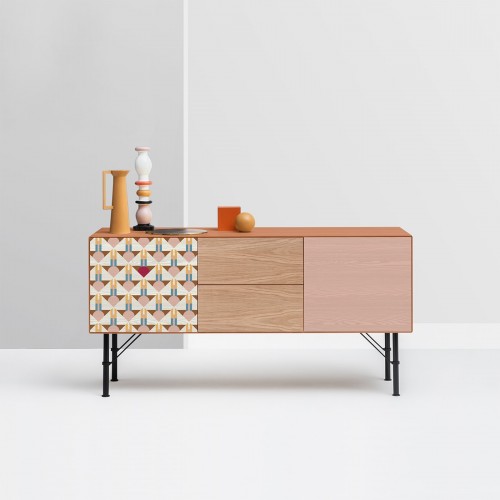 Icons Design Milano Game 2-Door & 2-Drawer Peachy 사이드BOARD 08139