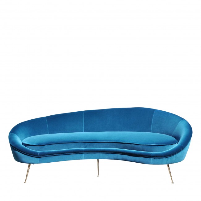 Atelier Caruso Torino Ico 블루 Curved Sofa 220 05496