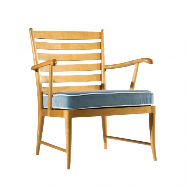 Eredi Marelli 1955 블루 Tiny 암체어 팔걸이 의자 by Paolo Buffa in Maple Wood 01857