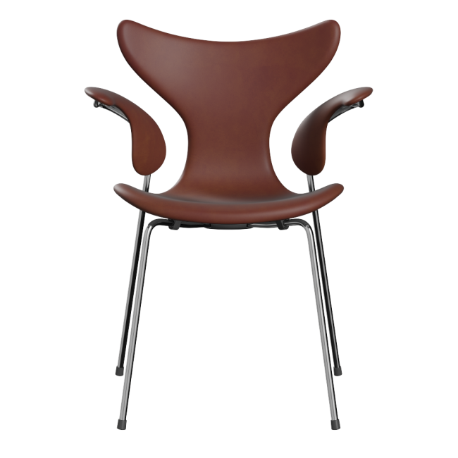 프리츠한센 릴리 암체어 upholstered 크롬베이스 (애니버서리 에디션) SH 46cm - 레더 GRACE 체스트 넛 01180