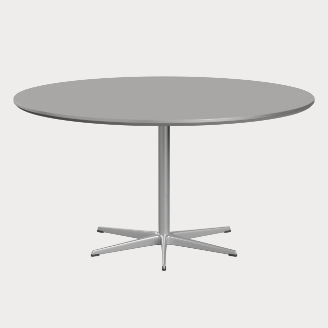 프리츠한센 서큘러 테이블 A826 (145cm) - 그레이 에페소 스페셜 라미네이트 새틴 알루미늄 엣지 실버 베이스 00954