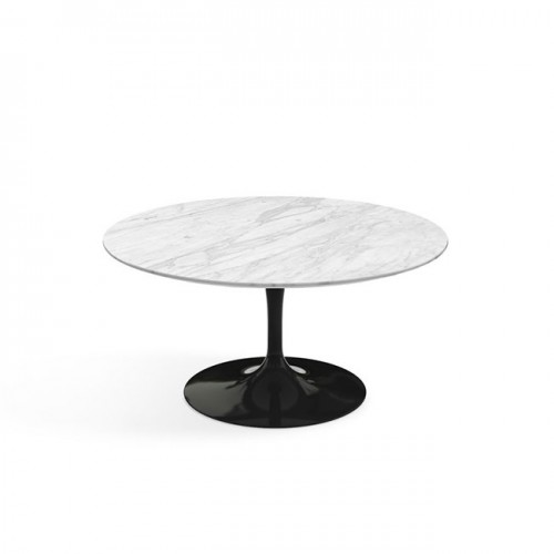 놀 사리넨 커피 테이블 (91 라운드) - 블랙 베이스 & 칼라카타 마블 (무광) 00458