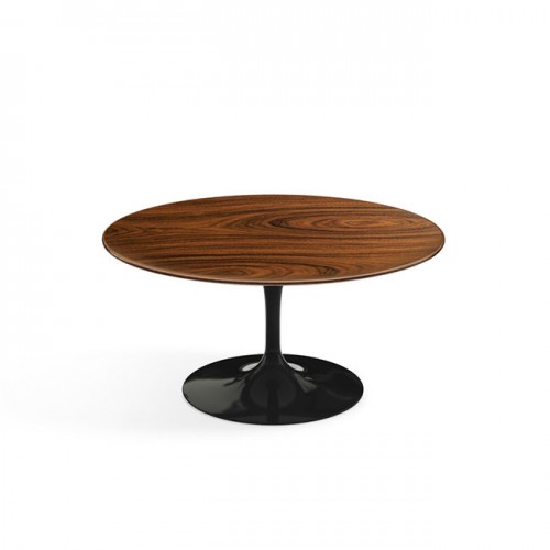 놀 사리넨 커피 테이블 (91 라운드) - 블랙 베이스 & 로즈우드 00455