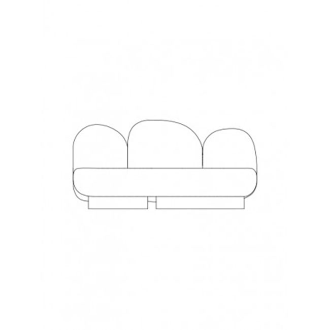 발레리 오브젝트 2-seat-sofa without armrest - senales grey 05995