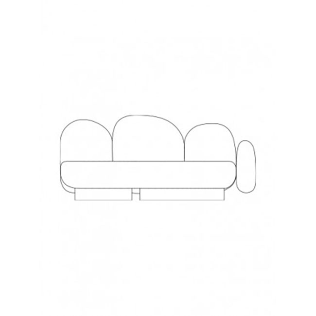 발레리 오브젝트 2-seat-sofa with 1 armrest right - senales grey 05994