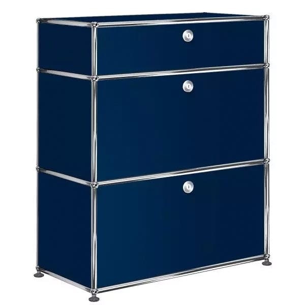 유에스엠 할러 1x3 모듈 (1top-drawer-2bottom-door 0-pannel W78 x H92) - 스틸 블루(RAL 5011) 04685