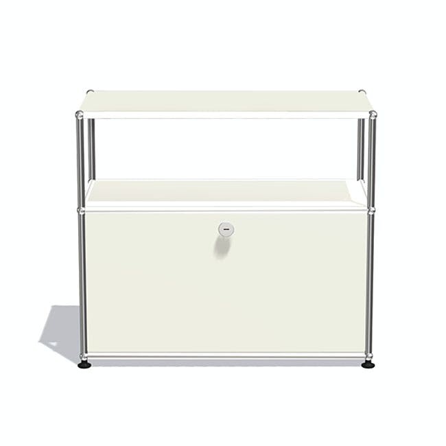 유에스엠 할러 1x2 모듈 (1-bottom-drawer 1-pannel W78 x H68.5) - 퓨어 화이트 (열쇠형 도어/바닥 패널 타공) 04476