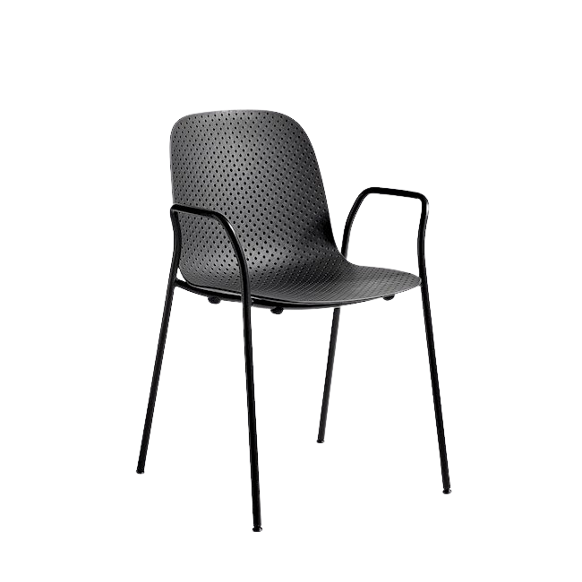 헤이 13EIGHTY 암체어 팔걸이 의자 그래파이트 블랙 POWDER COATED STEEL - 소프트 15777
