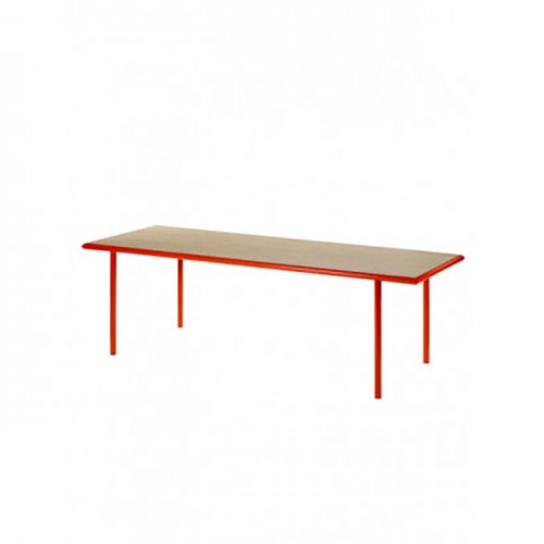 발레리 오브젝트 WOODEN 테이블 직사각형 - RED & OAK 15121