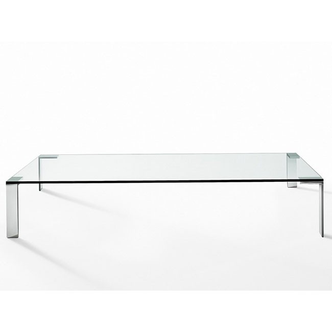DESALTO LIKO 글라스 - 직사각형 크리스탈 and steel 커피 테이블 14903