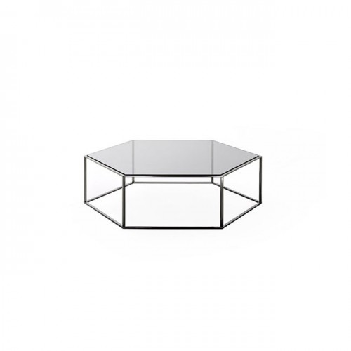 DESALTO HEXAGON - Hexagonal 크리스탈 and steel 커피 테이블 14106